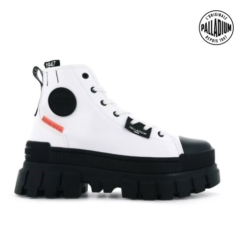 Dámské Boty Na Platformy Palladium Revolt Hi TX Bílé Černé | CZ CSH-83N